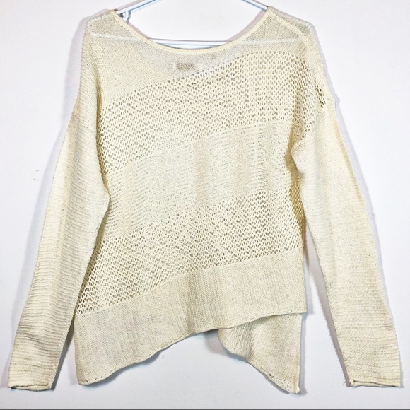 SOLD Prana Liana sweater asymmetrical open knit, M - Picture 4 of 8